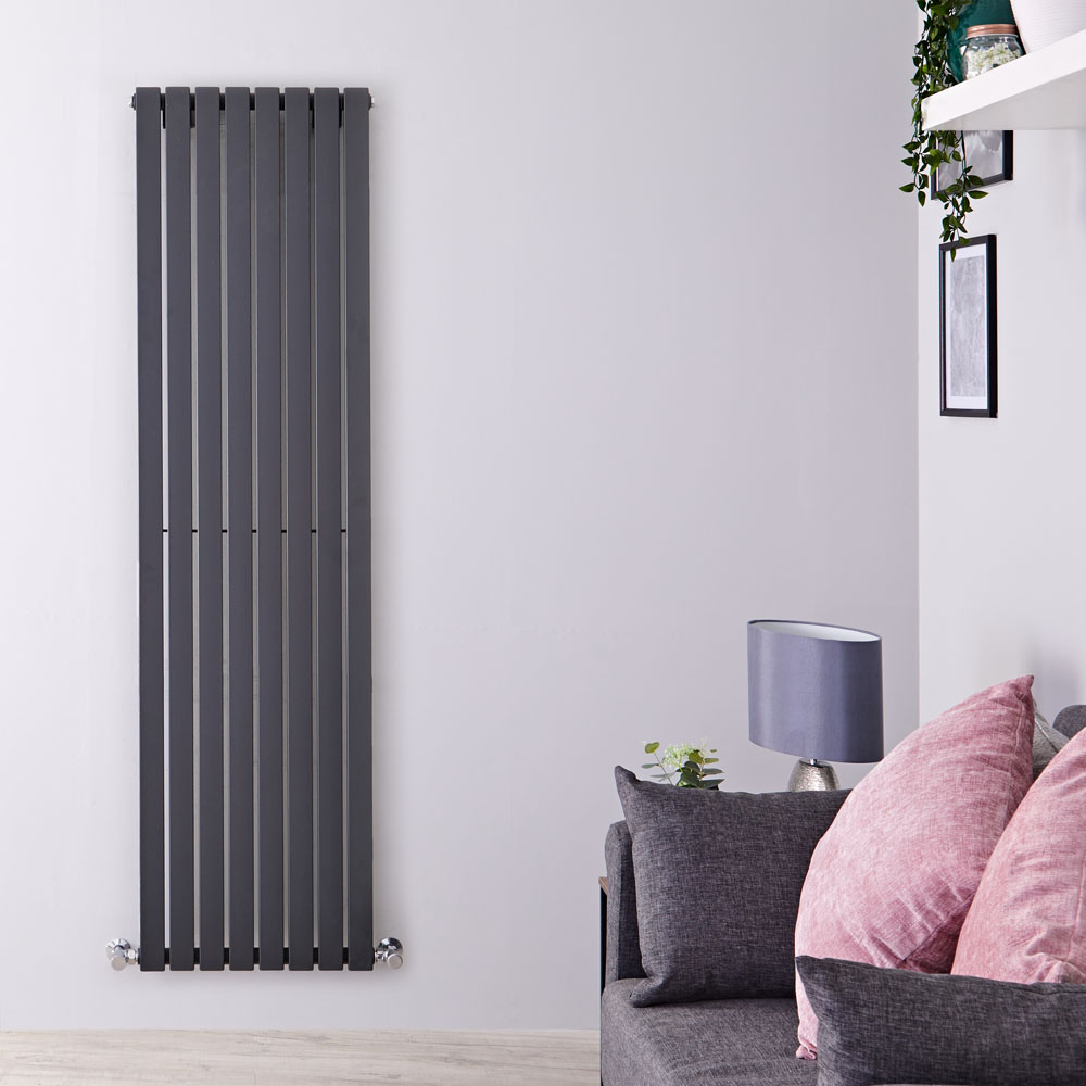 Design Heizkörper Vertikal Einlagig Anthrazit 1780mm x 472mm 1196W - Sloane