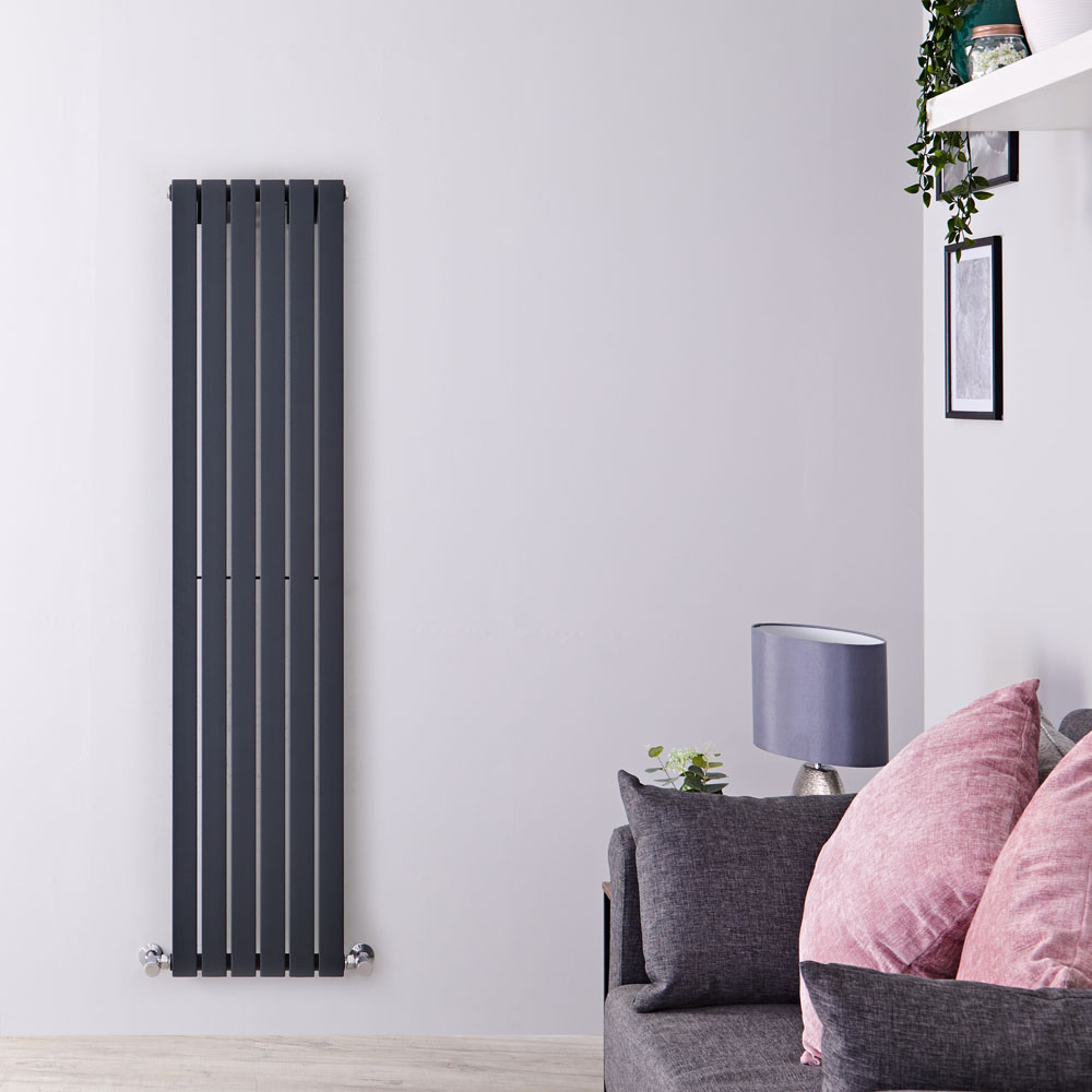 Design Heizkörper Vertikal Einlagig Anthrazit 1780mm x 354mm 897W - Sloane