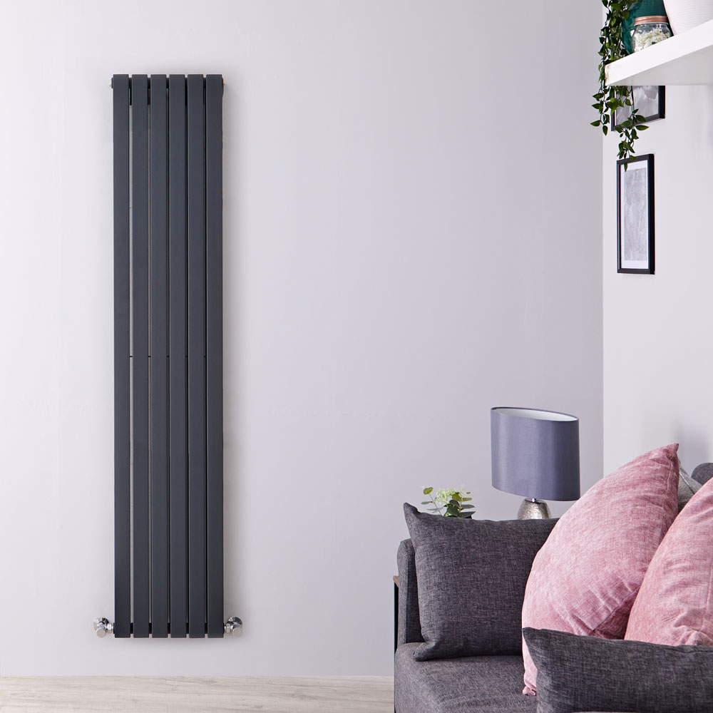 Design Heizkörper Vertikal Doppellagig Anthrazit 1780mm x 354mm 1448W - Sloane