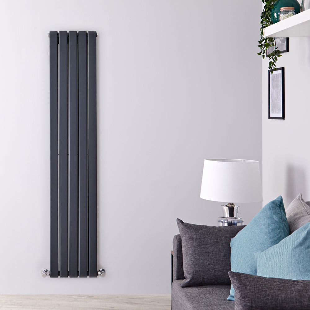 Design Heizkörper Vertikal Doppellagig Anthrazit 1780mm x 350mm 1237W - Delta