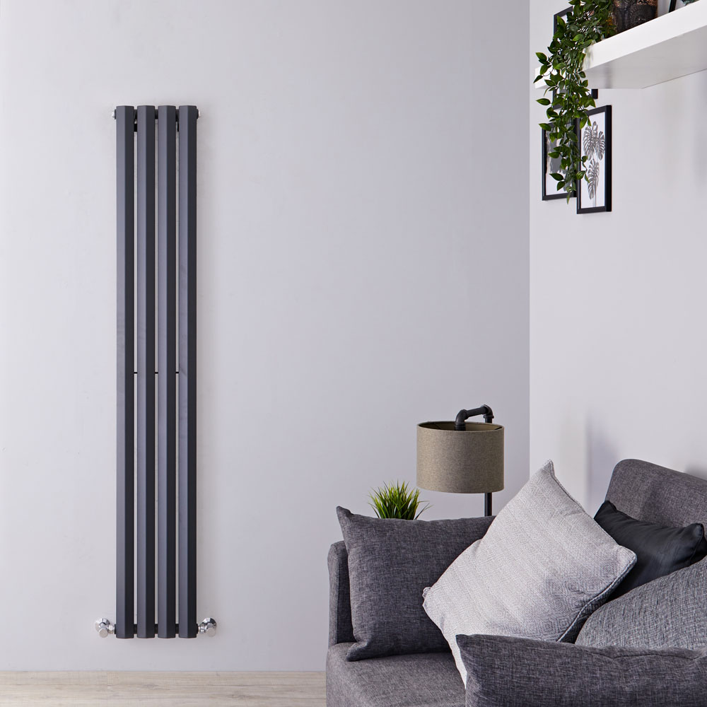 Design Heizkörper Vertikal Einlagig Anthrazit 1780mm x 280mm 700W - Vital