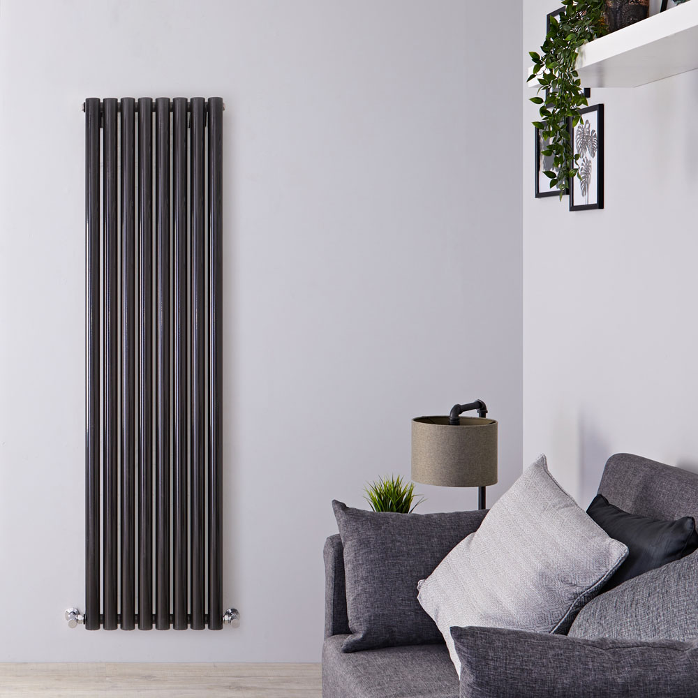 Design Heizkörper Vertikal Einlagig Schwarz 1780mm x 472mm 1391W - Savy