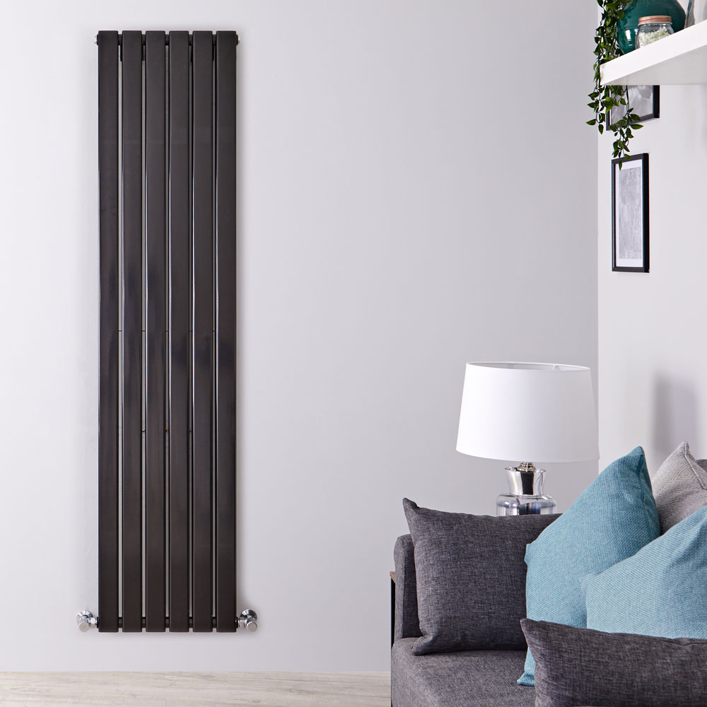 Design Heizkörper Vertikal Doppellagig Schwarz 1780mm x 420mm 1484W - Delta