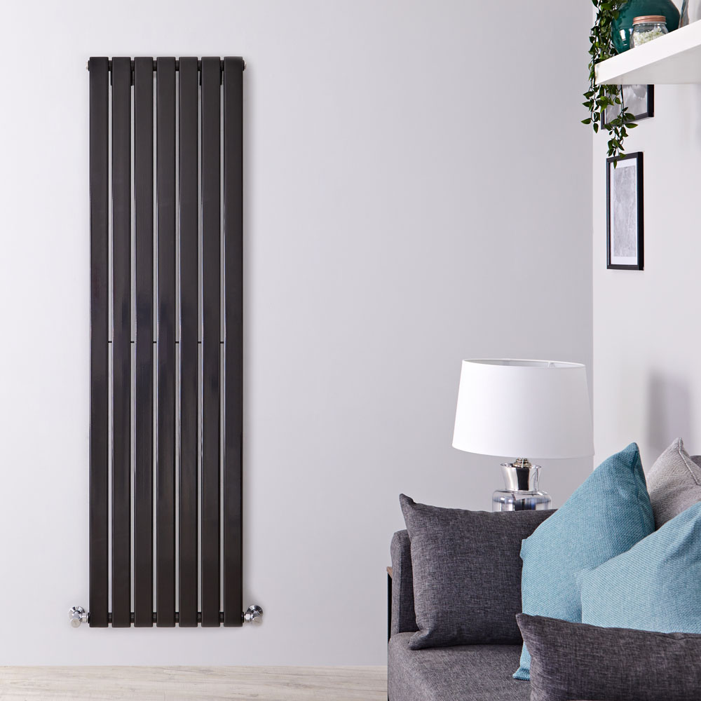 Design Heizkörper Vertikal Einlagig Schwarz 1780mm x 490mm 1152W - Delta