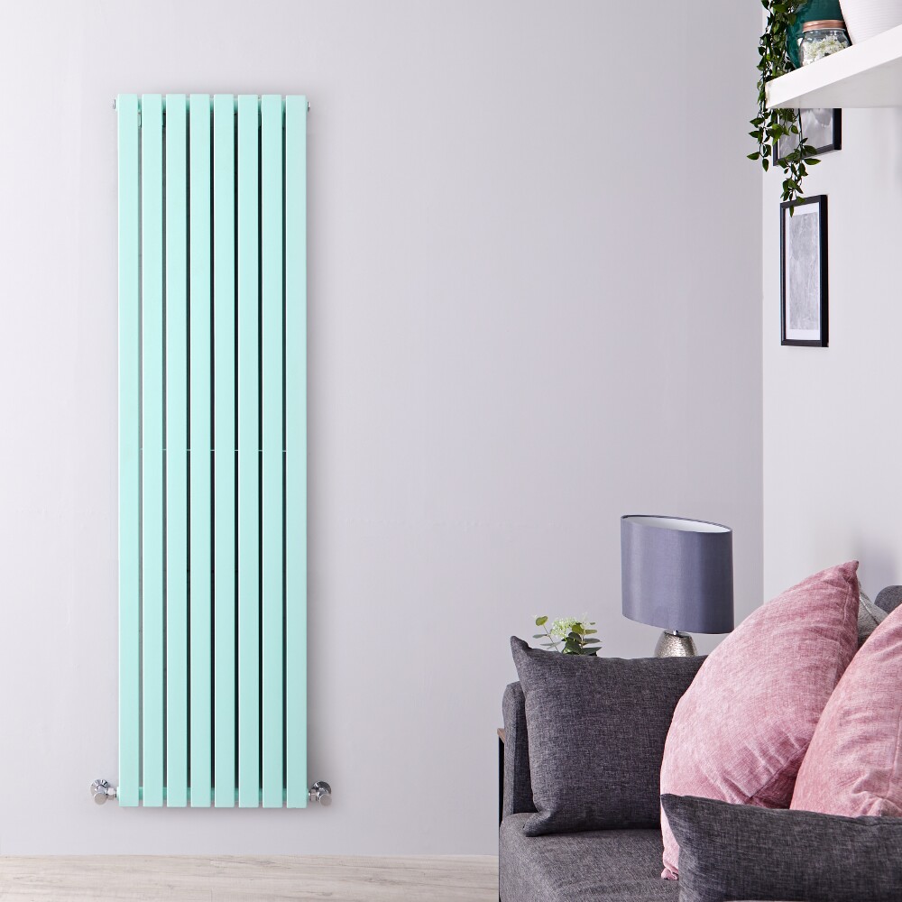 Design Heizkörper Vertikal Pastell Mintgrün 1931Watt 1780mm x 472mm Doppellagig - Sloane