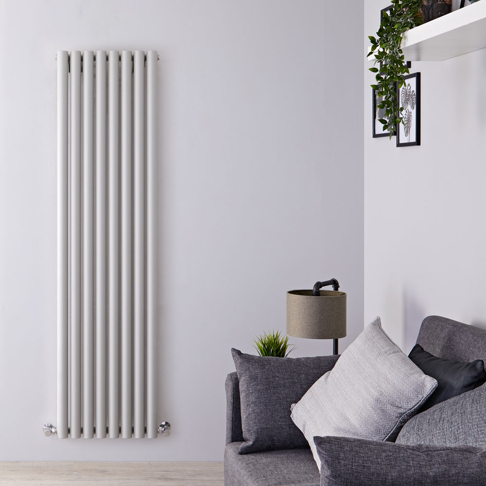 Design Heizkörper Vertikal Einlagig Silber 1780mm x 472mm 1391W - Savy
