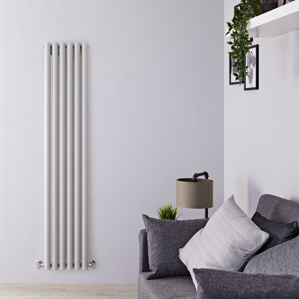 Design Heizkörper Vertikal Einlagig Silber 1780mm x 354mm 1043W - Savy