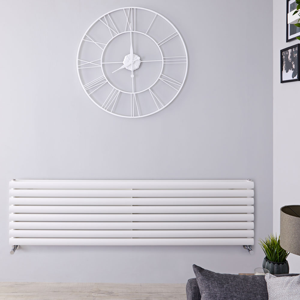 Design Heizkörper Horizontal Doppellagig Weiß 472mm x 1780mm 1798W - Revive