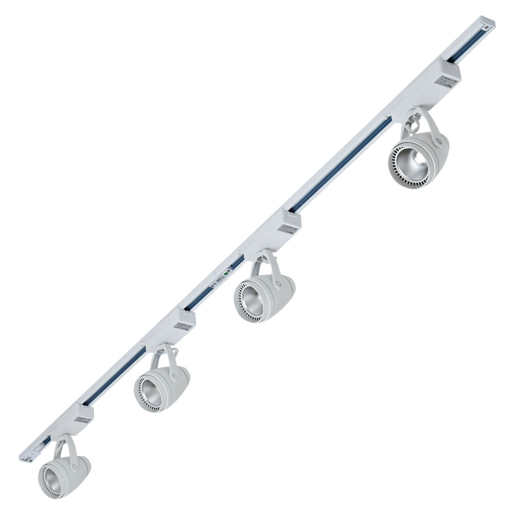 Biard 4x LED Schienenstrahler Multi-Kit mit 2x 1m Leiste Weiß
