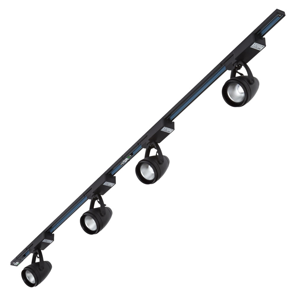 Biard 4x LED Schienenstrahler Multi-Kit mit 2x 1m Leiste Schwarz