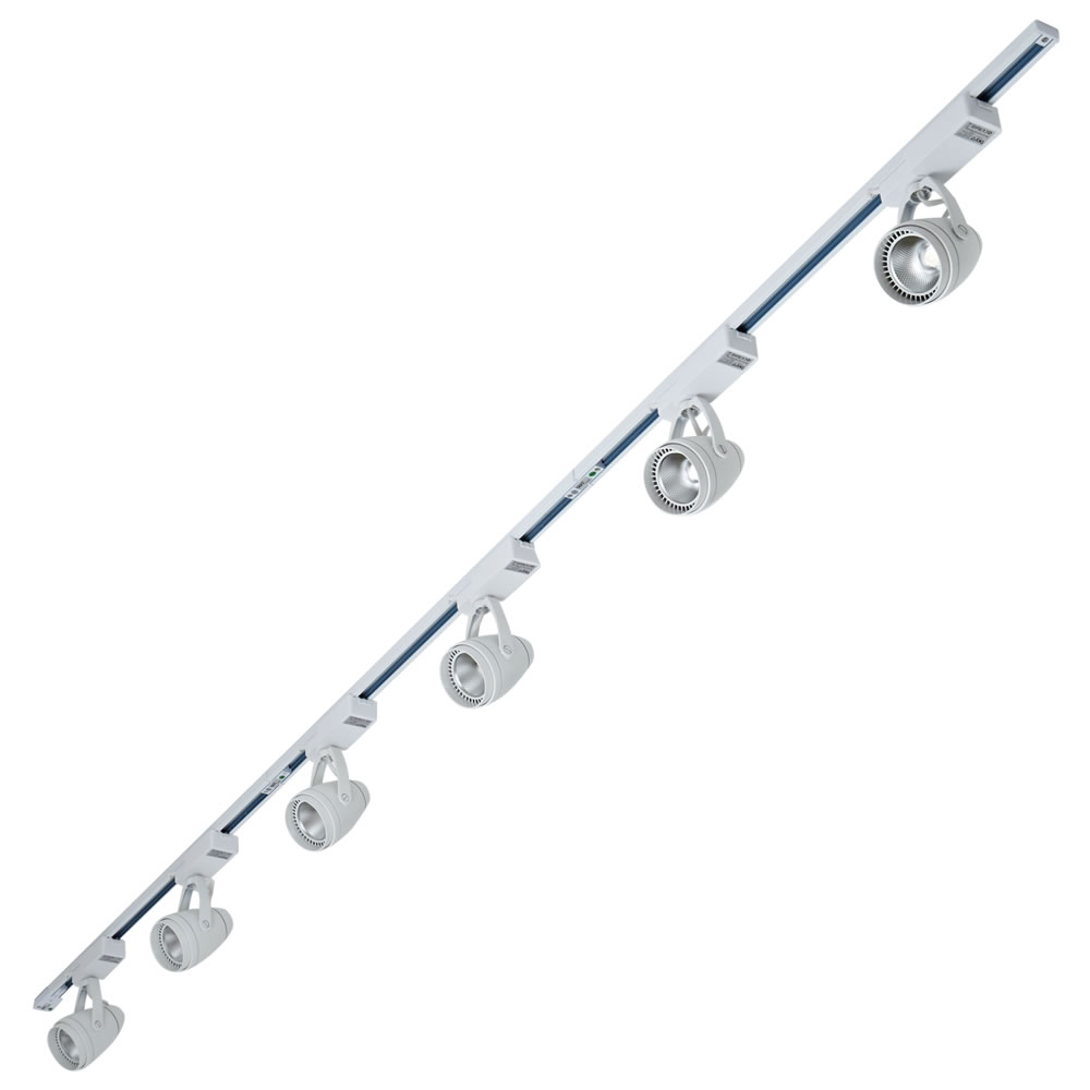 Biard 6x LED Schienenstrahler Multi-Kit mit 3x 1m Leiste Weiß