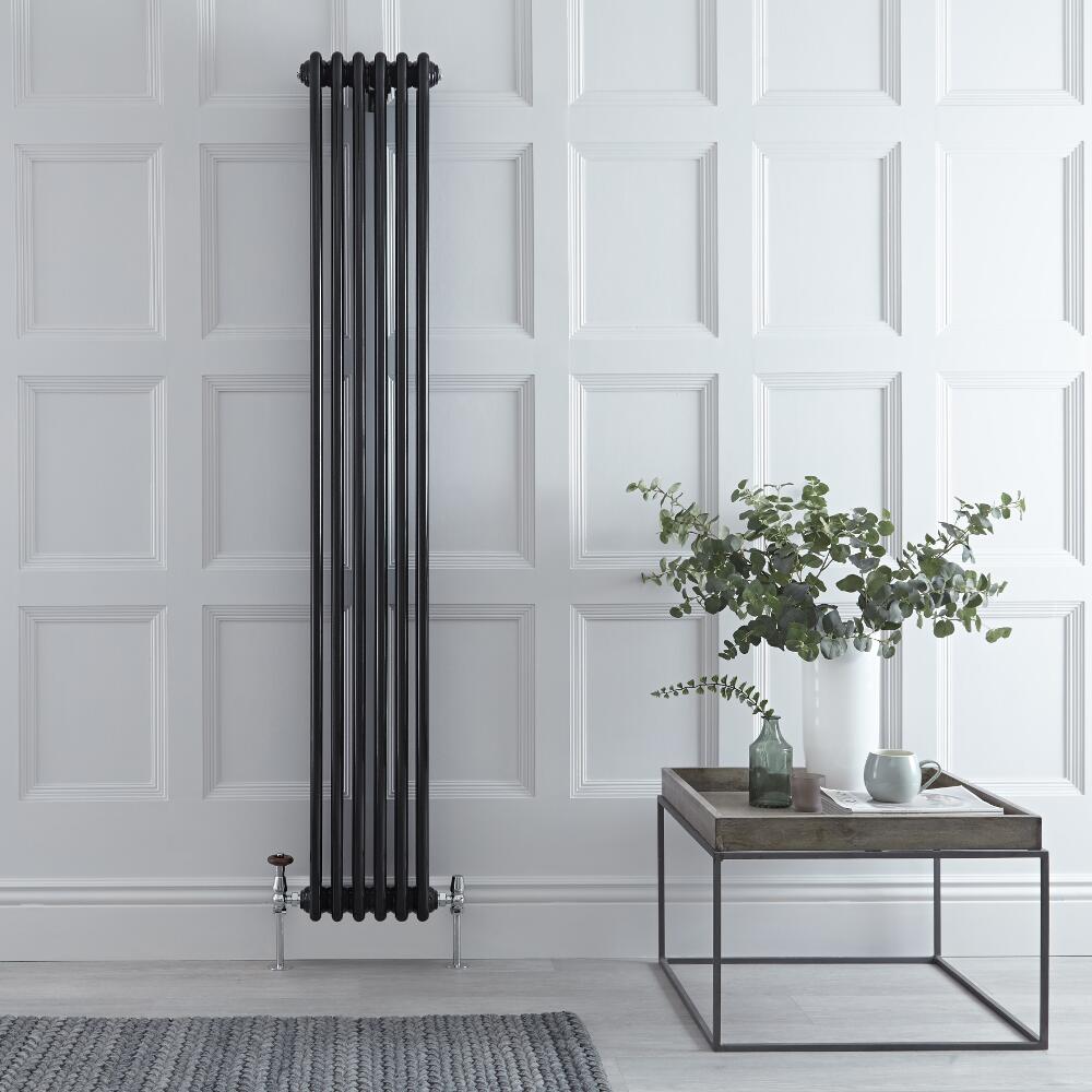 Gliederheizkörper Vertikal 3 Säulen Nostalgie Schwarz 1800mm x 293mm 1169W - Regent