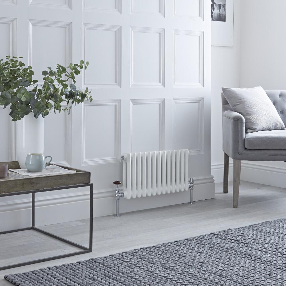 Gliederheizkörper Horizontal 2 Säulen Nostalgie Weiß 300mm x 608mm 414W - Regent