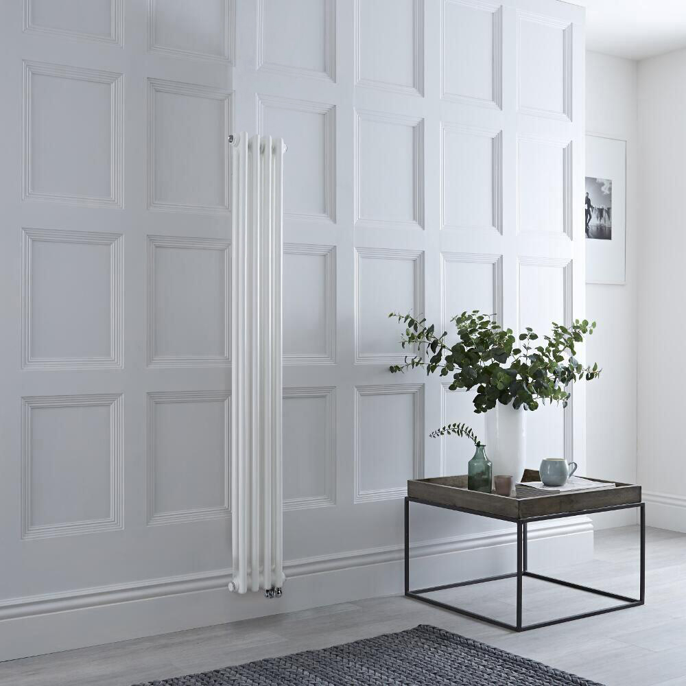 Gliederheizkörper Elektrisch 2-lagig Weiß 1500 x 200mm, 600W, WLAN-Thermostat wählbar - Regent