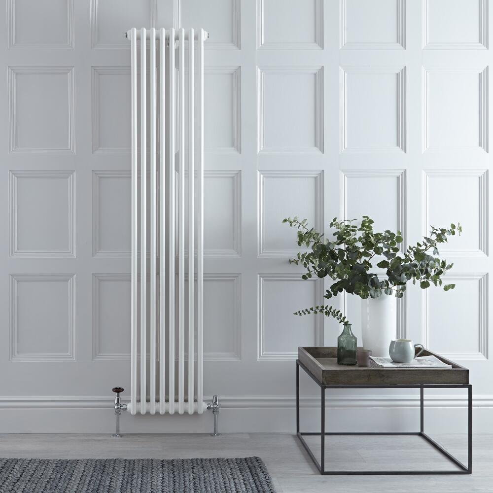 Gliederheizkörper Vertikal 2 Säulen Nostalgie Weiß 1800mm x 380mm 1245W - Regent