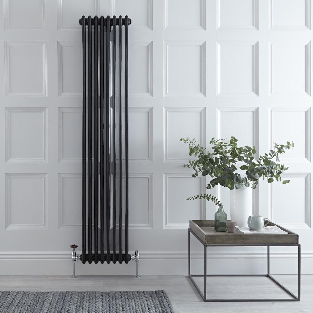 Gliederheizkörper Vertikal 3 Säulen Nostalgie Schwarz 1800mm x 380mm 1558W - Regent
