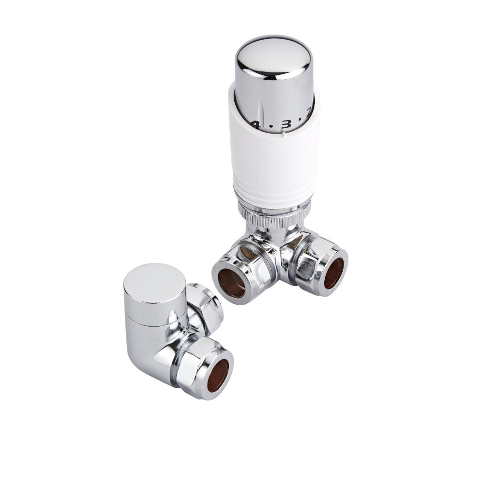 Heizkörpereckventil 15mm Thermostatisch Weiß