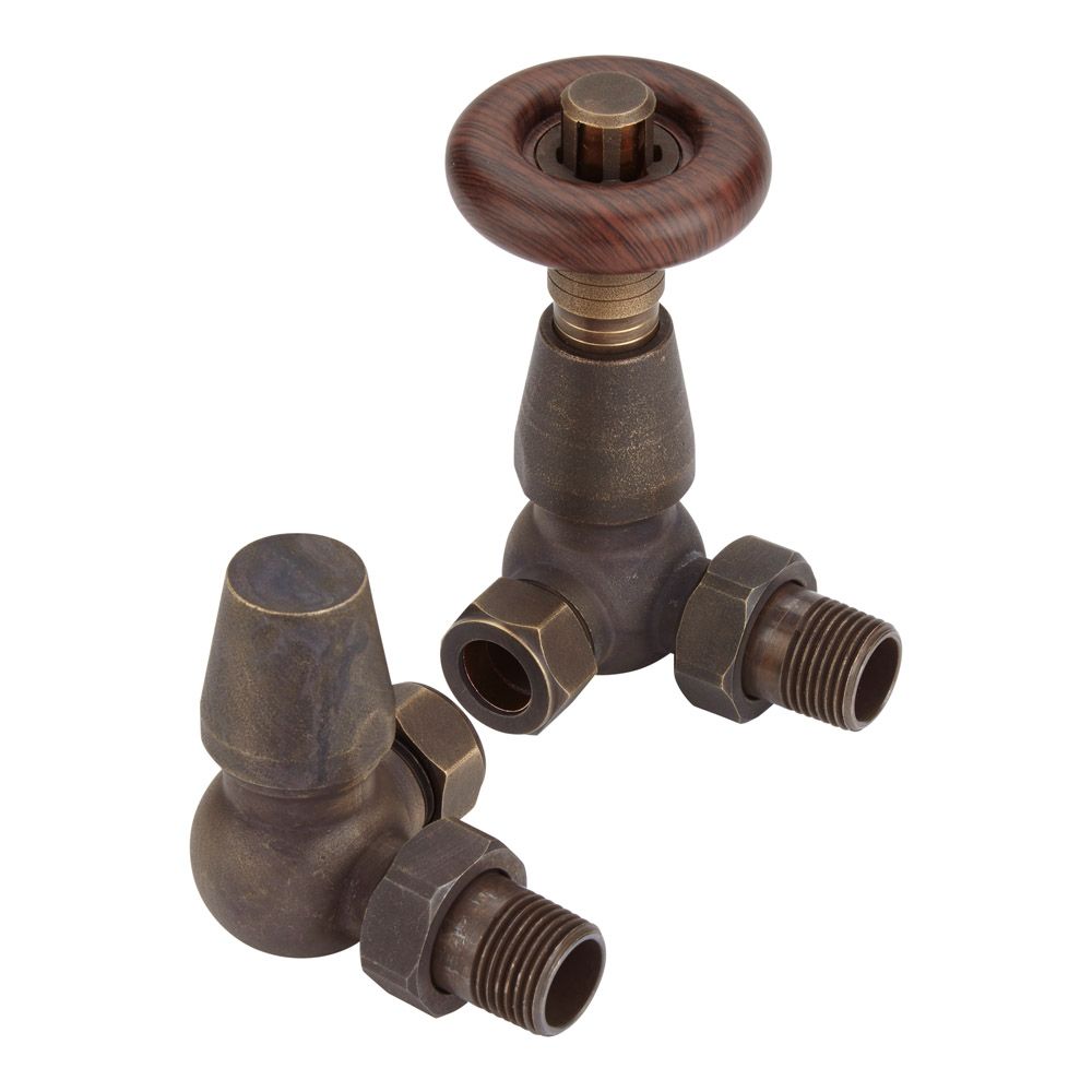 Eck-Heizkörperventile für 15mm Kupferrohr, Bronze - Regent