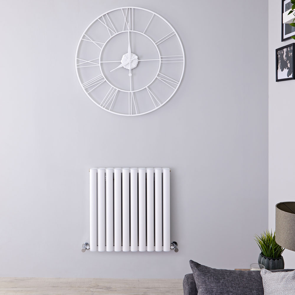 Design Heizkörper Horizontal Doppellagig Weiß 600mm x 595mm 783W - Revive