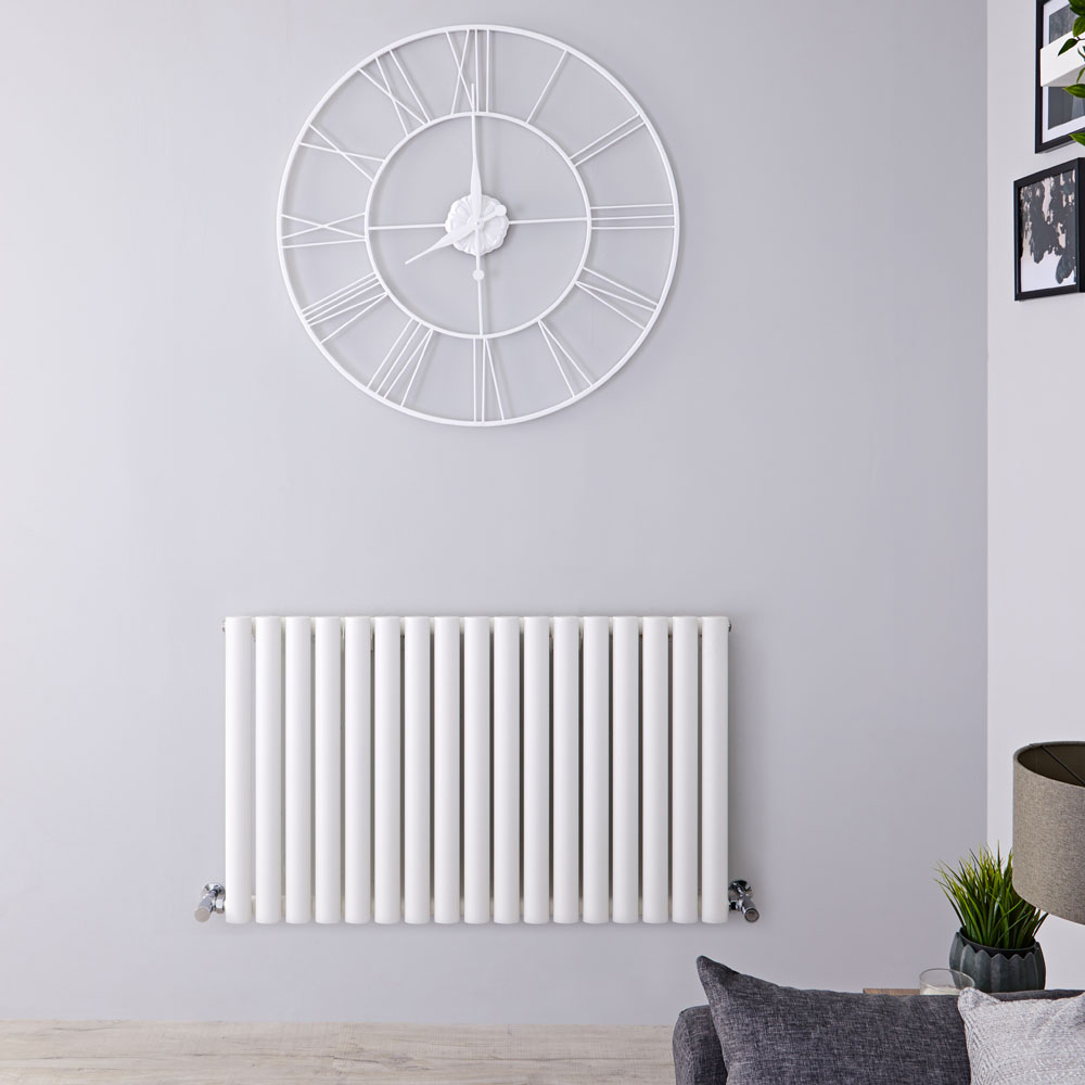 Design Heizkörper Horizontal Einlagig Weiß 600mm x 1000mm 948W - Revive
