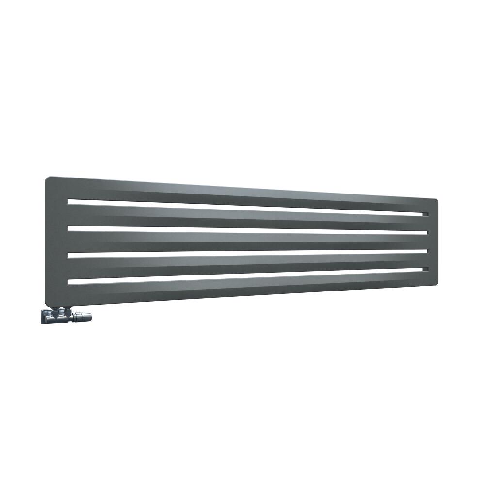 Design Heizkörper Horizontal Einlagig Steingrau 410mm x 1800mm - Leba