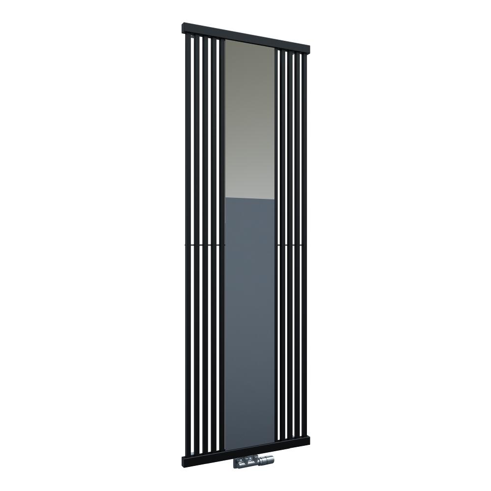 Design Heizkörper mit Spiegel Vertikal Einlagig Schwarz 1900mm x 640mm - Lublin