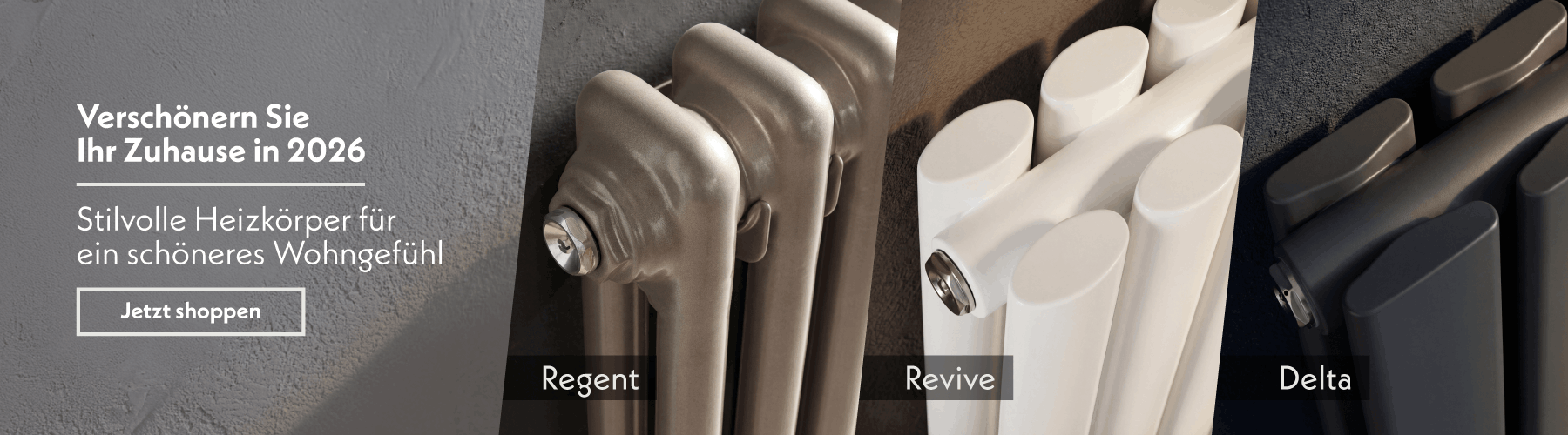 Verschönern Sie Ihr Zuhause mit unseren Heizkörper-Bestsellern: Regent, Revive, Alpha und weiteren Kollektionen